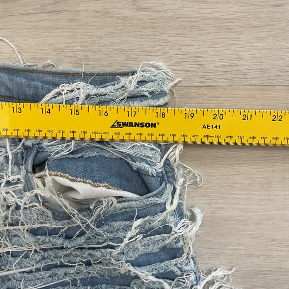 Swank a Posh Tear It Up Ultra Distressed Wide Leg Jeans Medium Wash - Picture 9 of 15